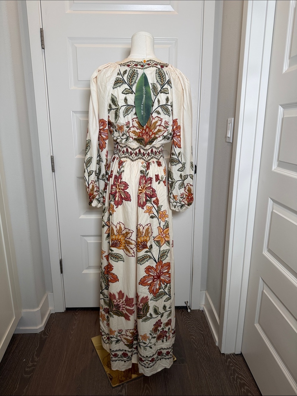 FARM Rio White Maxi Dress with Orange and Green Floral Embroidery Size S - Picture 12 of 12
